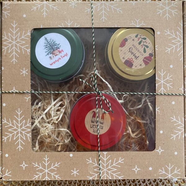zestaw świąteczny 3 świec w puszce