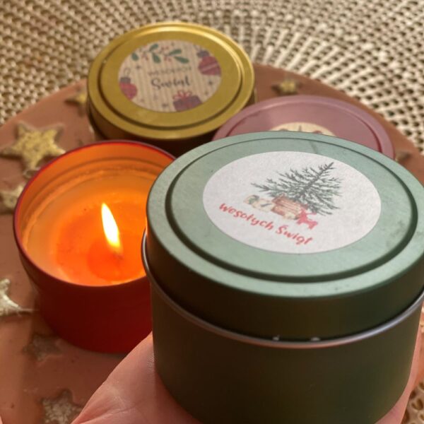 Second image of zestaw świąteczny 3 świec w puszce